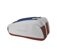 Wilson Roland-Garros Super Tour - Borsa per racchette da tennis, contiene fino a 9 racchette, colore: Argilla/Bianco/Blu navy, Argilla/Bianco/Blu marino, Holds up to 9 Rackets, Borsa per racchette