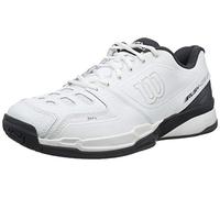 Wilson, Rush Comp Ltr, Scarpe da Tennis, Unisex - Adulto, Bianco/Bianco/Grigio, 46.5 EU