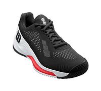 Wilson Rush PRO 4.0 - Scarpe da Tennis da Uomo, Black White Poppy Red, 45 1/3 EU