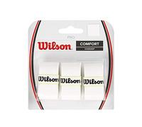 Wilson - Set di 3 impugnature per racchetta da tennis, mod. Pro Overgrip, bianco, 1100mm x 27mm x 0.55mm