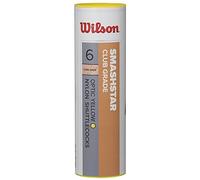 Wilson Smashstar Volani da Badminton, Confezione da 6, velocità 77, Plastica/Sughero Naturale, WRT6050WH77, Giallo