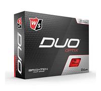 Wilson Staff Duo Optix, WGWP50500 Palline da Golf, Superficie Opaca, Facili da Individuare, Rosso, 12 Pezzi