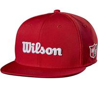 Wilson Staff Flat Brim Cap JR, WGH6070RD Cappello da Golf, Visiera Piatta, Regolabile, per Ragazzi, Poliestere, Rosso