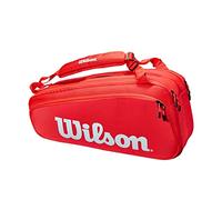 Wilson Super Tour - Borsa unisex per adulti, 6 pezzi, colore: Rosso