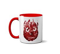 Wilson - Tazza in ceramica con scritta "Cast Away", motivo: pallavolo, tè, caffè, bevande calde e fredde, idea regalo (manico rosso)