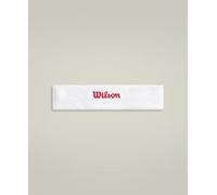 Wilson Terry Logo Fascia Per Capelli, Con Tecnologia Traspirante, Resistente Al Sudore, Realizzata In Tessuto Ad Asciugatura Rapida, Colore: Bianco Brillante/Infrarosso, Taglia: Unica