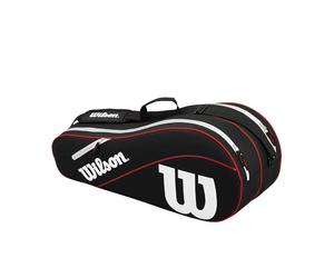 Wilson vantaggio iii sei borsa per racchetta da tennis nero - bianco