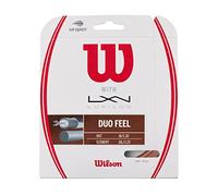 Wilson WRZ949730 Corda da Tennis Duo Feel, 12.2 m, Corda Ibrida Luxilon Element NXT Bronzo/Natural, Unisex