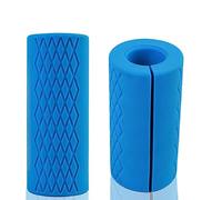 Wilsonzin 2 Pezzi Manopole in silicone Manopole per bilanciere standard per Aumentare La Forza di Presa Antiscivolo, per Bodybuilding per sollevamento pesi, allenamento fitness,Blu