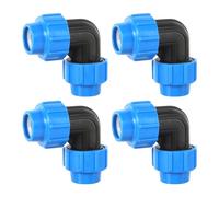 Wilsonzin Raccordo a 90 Gradi a Compressione 25 mm,Raccordo Plastica PP 90°, Gomito Tubo Acqua A Connessione Rapida Blu PE, Raccordi Idraulici Raccordi 4 Pezzi