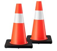 WilTec 2x Cono stradale segnaletico PVC e gomma Striscia riflettente SIcurezza