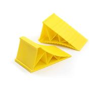 Wiltec 2x Cunei fermaruota 220x125x100 mm Cuneo blocca ruota in plastica per rimorchi e camper