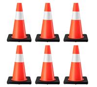 WilTec 6x Cono stradale segnaletico PVC e gomma Striscia riflettente SIcurezza