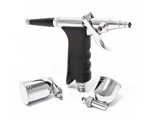 Wiltec Aerografo doppia azione mod.116 con serbatoi 10ml 7ml e adattatore, Aeropenna per aerografia