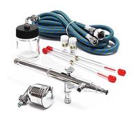 Wiltec Aerografo doppia azione mod.134K, serbatoi 20ml 7ml, ugelli 0,2 0,5 mm, Aeropenna per aerografia