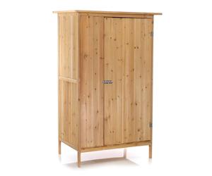 Wiltec Armadio da giardino a un'anta in legno Capanno degli attrezzi per esterno 92 x 57 x 154 cm