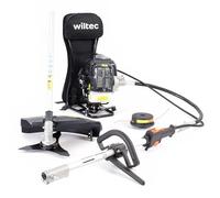 Wiltec Attrezzo multifunzione da giardinaggio - Decespugliatore, Tagliabordi - Motore a 2 tempi, con zaino