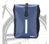 Wiltec Borsa per bici 16 l blu, impermeabile, montaggio al portapacchi posteriore bicicletta, tasche laterali ed elementi riflettenti