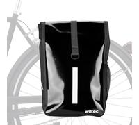 Wiltec Borsa per bici 16 l nera, impermeabile, montaggio al portapacchi posteriore bicicletta, tasche laterali ed elementi riflettenti