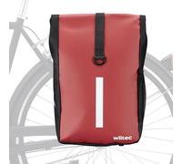 Wiltec Borsa per bici 16 l rossa, impermeabile, montaggio al portapacchi posteriore bicicletta, tasche laterali ed elementi riflettenti