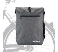 Wiltec Borsa per bici 3in1 25 l grigia impermeabile con scomparto laptop