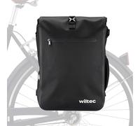 Wiltec Borsa per bici 3in1 25 l nera impermeabile con scomparto laptop
