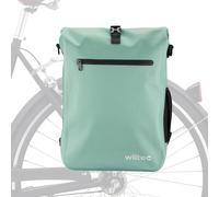 Wiltec Borsa per bici 3in1 25 l verde-menta, impermeabile, montaggio al portapacchi posteriore, scomparto laptop, elementi riflettenti