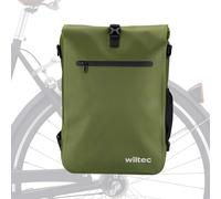 Wiltec Borsa per bici 3in1 25 l verde oliva impermeabile con scomparto laptop