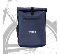 Wiltec Borsa per bici 4in1 25 l blu, impermeabile, montaggio al portapacchi posteriore, scomparto laptop, elementi riflettenti