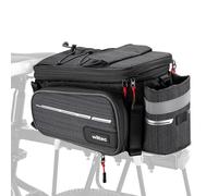 Wiltec Borsa per portapacchi posteriore bici espandibile fino a 20 L grigia, impermeabile e multiuso, scomparto laptop ed elementi riflettenti