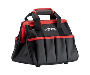 Wiltec Borsa porta attrezzi 9 tasche, 30 x 23 x 25 cm, con zip, impermeabile, tracolla regolabile, maniglia, portata 20 kg, scomparti interni ed esterni
