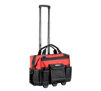 Wiltec Borsa portautensili con ruote, valigetta porta attrezzi con 19 tasche, robusta portautensili con portata massima di 40 kg, dimensioni compatte e perfetta per trasportare attrezzi e accessori
