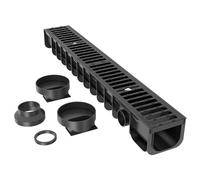 Wiltec Canale di scolo 1m con griglia per scarico acqua 12,5t Canaletta di drenaggio