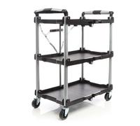 Wiltec Carrello pieghevole multiuso con 3 piani Fino a 120 kg Per officina, ufficio, gastronomia