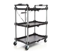 Wiltec Carrello pieghevole multiuso con 3 piani Fino a 120 64.5 x 44.5 x 83.5 cm