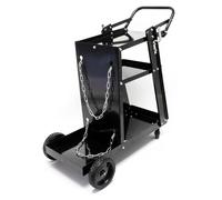 Wiltec Carrello porta saldatrice max 45 kg, 3 ripiani con vano bombola, Carrello da officina per saldatura