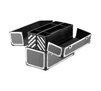 Wiltec Cassetta attrezzi vuota in alluminio con 2 chiavi, valigetta universale per attrezzi 45 x 32 x 22,5 cm, hobby, lavoro, cassetta portautensili con separatori,