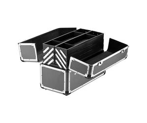 Wiltec Cassetta attrezzi vuota in alluminio con 2 chiavi, valigetta universale per attrezzi 45 x 32 x 22,5 cm, hobby, lavoro, cassetta portautensili con separatori,