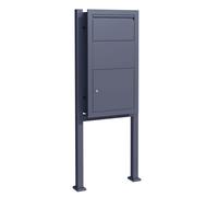 Wiltec Cassetta postale antracite per pacchi con serratura e supporto 570x1500mm