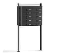 Wiltec Cassetta postale condominiale autoportante, 10 posti, nero, 270 x 898 x 1500 mm 2 moduli