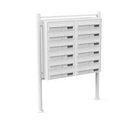 Wiltec Cassetta postale condominiale autoportante 12 posti, bianco, 2 moduli 945 x 270 x 1500 mm