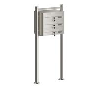 Wiltec Cassetta postale condominiale autoportante 3 posti acciaio inox 1 modulo