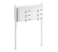 Wiltec Cassetta postale condominiale autoportante 6 posti, bianco, 2 moduli 270 x 898 x 1150 mm
