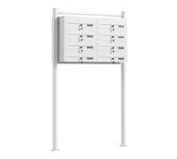 Wiltec Cassetta postale condominiale autoportante 8 posti, bianco, 2 moduli 270 x 898 x 1500 mm