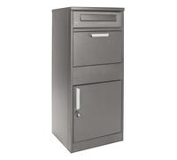 Wiltec Cassetta postale per pacchi grigia 50x37x112cm Autoportante Portapacchi