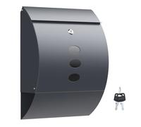 Wiltec Cassetta postale V18 con vano portagiornale, verniciata a polvere antracite
