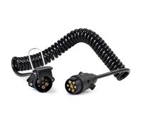 Wiltec Cavo a Spirale 3 m con Spina e Presa a 7 Poli, in PVC Impermeabile, per rimorchi roulotte Caravan