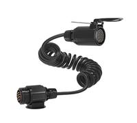 Wiltec Cavo a Spirale 3 m con Spina e Presa a 8 Poli, in PU Impermeabile, per rimorchi roulotte Caravan