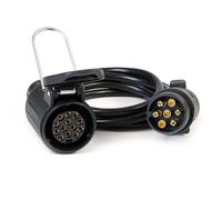 Wiltec Cavo di prolunga 3 m con Spina 7 Poli e Presa 13 Poli, in PVC Impermeabile, per rimorchi roulotte Caravan