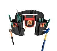 Wiltec Cintura porta attrezzi con 17 tasche, 71 x 28 cm, portata 25 kg, robusta e regolabile, per elettricista, carpentiere, boscaiolo, giardinaggio,